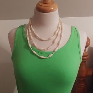 Tri-layered ivory style necklace
